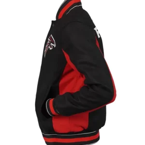 Alternative view of Black and Red Atlanta Falcons Bomber Jacket