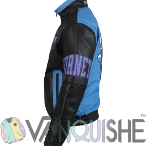 Charlotte Hornets Vintage Leather Zipper Jacket For Mens