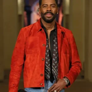 Colman Domingo Red Suede Jacket