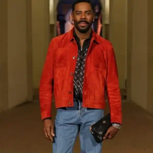 Colman Domingo Red Suede Jacket For Men