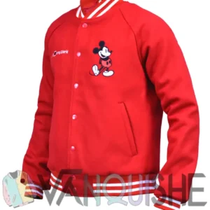 Disney World Mickey Mouse Red Varsity Jacket On Sale