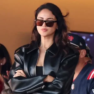 Eiza Gonzalez 2026 Black Leather Jacket