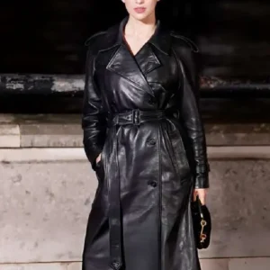 Fashion Week 2026 Marisa Abela Black Leather Coat