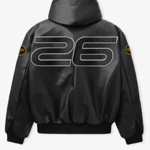Fear of God Vanson Essentials Leather Hooded Bomber Jacket Back