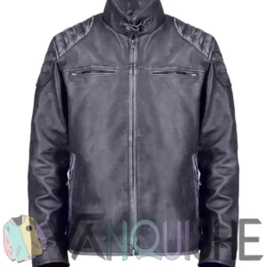 Full Grain Buffalo Grey Leather Jacket