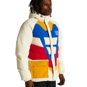 Gundam RX-78-2 White Puffer Jacket Side Look