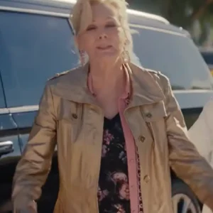 Hacks S05 Jean Smart Golden Leather Coat For Women