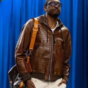 Jalen Williams Brown Leather Hoodie