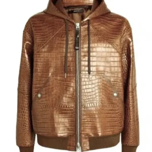 Jalen Williams Brown Leather Hoodie On Sale
