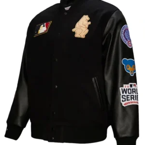 Mitchell And Ness Chicago Cubs Blackout Varsity Jacket