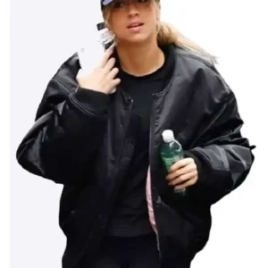 NYC 2026 Tate McRae Black Bomber Jacket