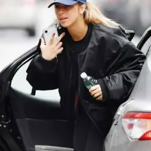 NYC 2026 Tate McRae Black Bomber Jacket