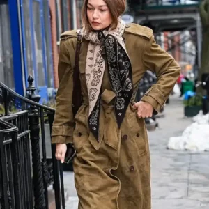 NYC Gigi Hadid Brown Trench Coat