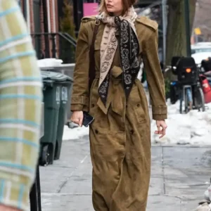 NYC Gigi Hadid Brown Trench Coat Front