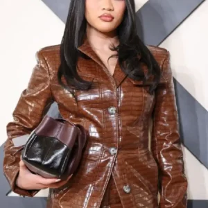 Off-White Fashion Show Sunisa Lee Leather Coat On Sale