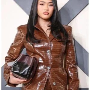 Off-White Fashion Show Sunisa Lee Leather Coat Sale