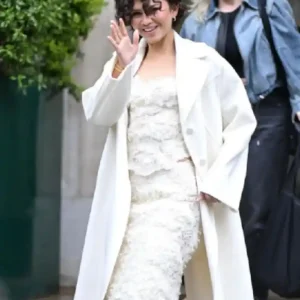 Paris 2026 Zendaya White Wool Coat For Women