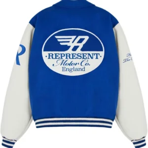 Represent Racing Varsity Jacket Blue Back