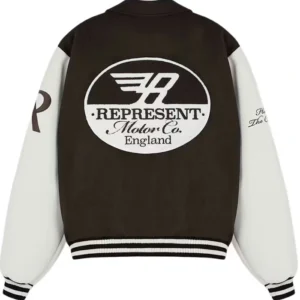 Represent Racing Varsity Jacket Brown Back