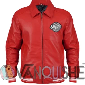 Shop Stegaro Fizz Club Red Leather Jacket Front