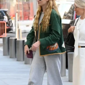 Sophie Turner Green Blazer Side Look