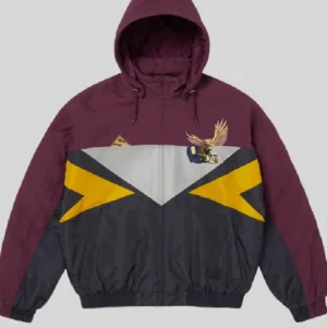 Supreme MM6 Stadium Maroon and Black Jacket