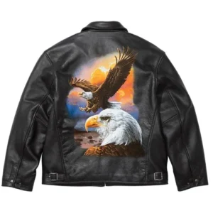 Supreme x MM6 Maison Margiela Schott Leather Jacket Back