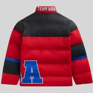 Team USA Off Season Red Puffer Jacket Back