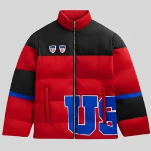 Team USA Off Season Red Puffer Jacket Front