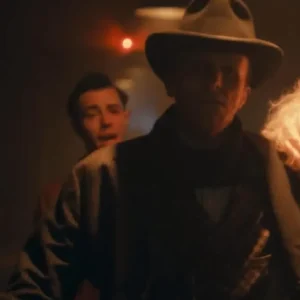 The Bride Christian Bale Black Coat Front