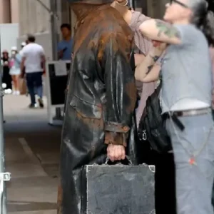 The Bride Christian Bale Leather Coat Side View