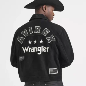 Wrangler x Avirex Black Suede Trucker Jacket
