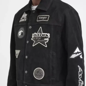 Wrangler x Avirex Suede Trucker Jacket Front
