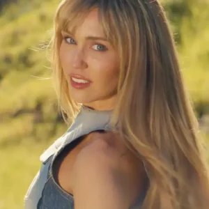 Younger You Miley Cyrus Blue Denim Vest Side Look