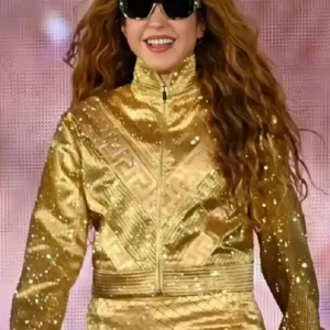 Zocalo Mexico City Shakira Golden Jacket For Women