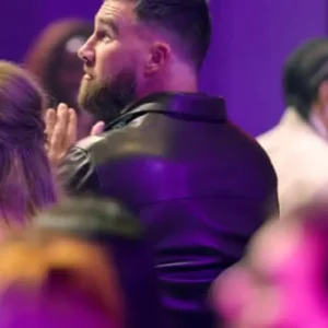 iheart awards Jason Kelce Leather Jacket Back