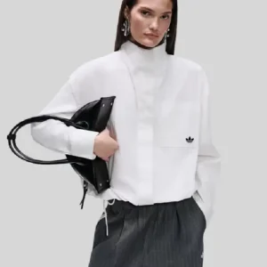 Adidas ASOS Funnel Neck White Shirt On Sale