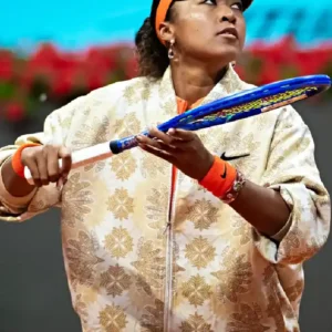 Adrid Open Naomi Osaka Gold Nike Embroidered Bomber Jacket