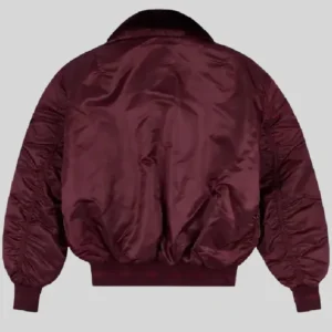 Alpha Industries Burgundy Bomber Jacket Back