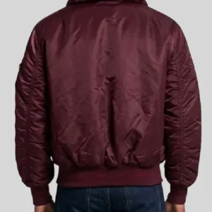Alpha Industries Burgundy Bomber Jacket On Sale