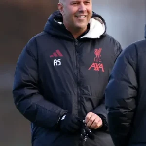 Arne Slot Team Training Session LFC Puffer Jacket