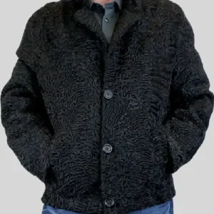 Astrakhan Black Bomber Jacket