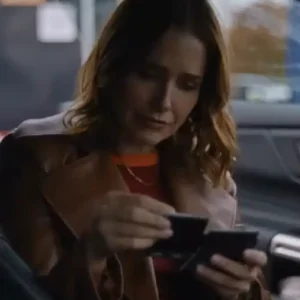Broad Trip 2026 Sophia Bush Brown Leather Coat