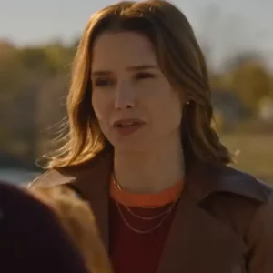 Broad Trip 2026 Sophia Bush Brown Leather Coat For Women