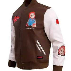Brown Chucky Varsity Jacket For Men and Women