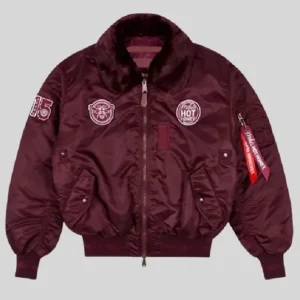 Buy Alpha Industries Burgundy Bomber Jacket For Men and Women