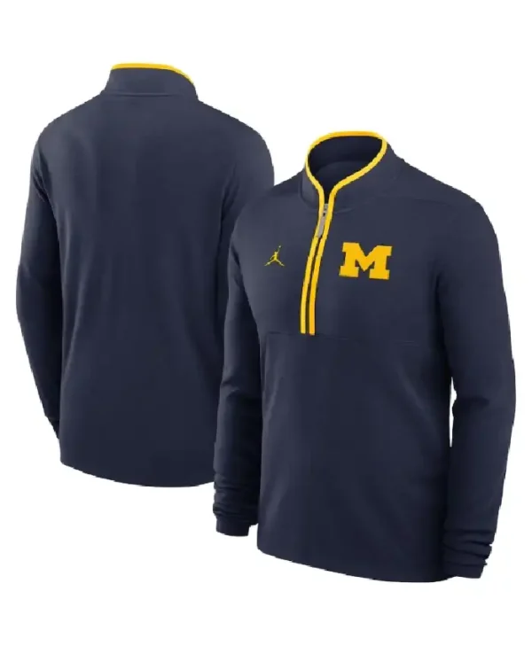 Dusty May Michigan Wolverines Half-Zip Sweatshirt - For Sale