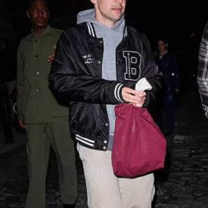 Buy Jack Antonoff Black Satin Varsity Bleachers “B” New York City 2026 Jacket