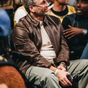Buy Max kellerman Houston Rockets VS Lakers Brown Leather Jacket For Men and Women