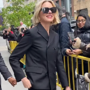 Buy Naomi Watts New York City 2026 Double Breasted Style Black Blazer For Women